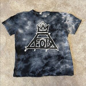 Fall Out Boy Unisex Tie-Dye Logo Graphic Band Tee in Blue, Black, & Gray
